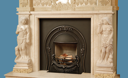 Cream Marble Mantel SC-FP17