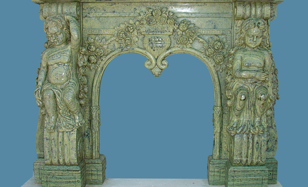 Italian Carrara Green Marble Fireplace SC-FP06