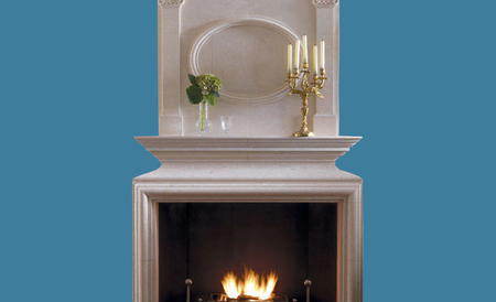 Ornate single stone fireplace DB-FP-04