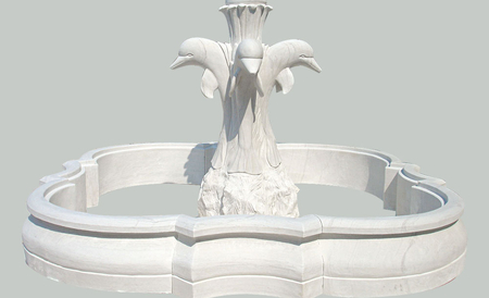The dolphins marble fountain P-FTN01