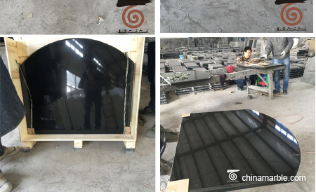 This delivery contains black granite fireplace hearths deliv