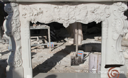 Marble and Stone Fireplace