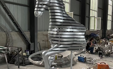 Stainless steel horse sculpture BS-24