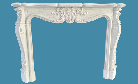 Flower carved Statuary white marble manel MF-54