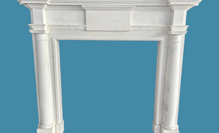 Statuary white marble pillars fireplace MF-60