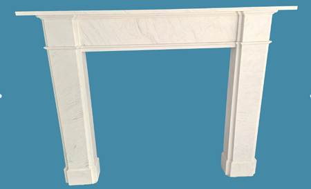 Honed Statuary white marble surround MF-63