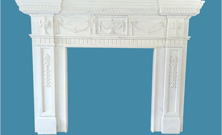 Carved large statuary marble fireplace MF-67