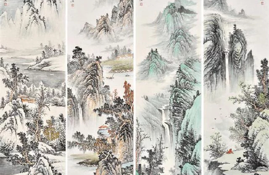 Slate Flooring Tiles-Living room decoration landscape painti